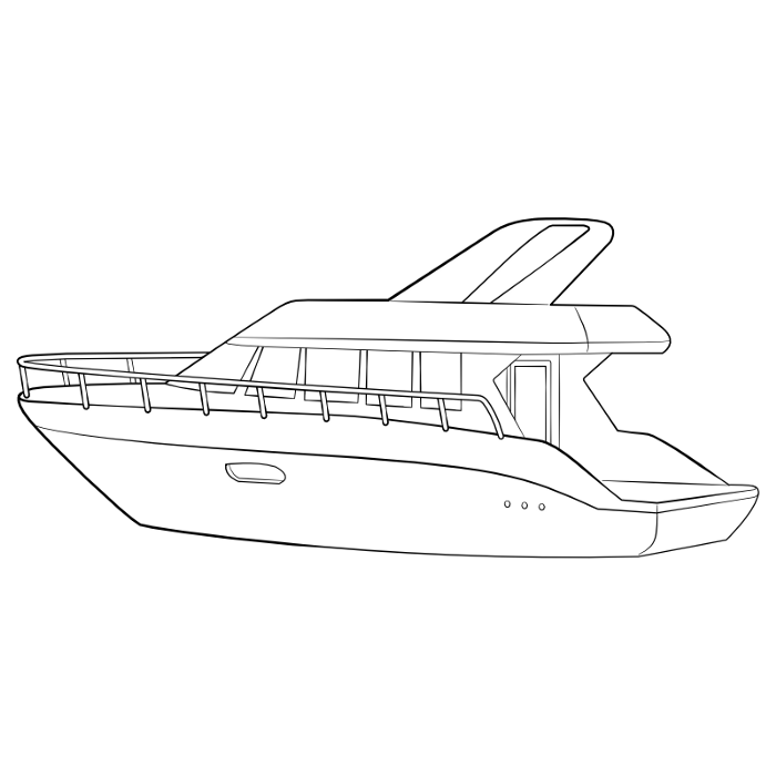 A large, well designed fishing boat with room inside for people to sleep and relax